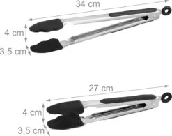 Relaxdays 4 X Pinces à Barbecue En Silicone - Pinces à Viande - Pinces De Cuisine - Acier Inoxydable - Pinces à Barbecue - Noir -Grill Feu Maison 1200x945 1