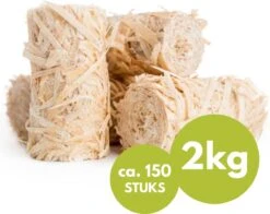 Copeaux D'éclairage En Laine De Bois Veluw - Wokkels D'éclairage Professionnels - 2 Kg - +/- 150 Pièces - Copeaux De Bois D'éclairage