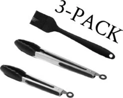 Ensemble De Barbecue - Set De BBQ 3 Pièces - Pinces à Barbecue - Brosse En Siliconen - Pinces à BBQ