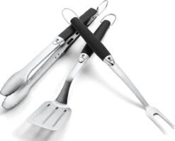 Ensemble D'outils Pour Barbecue Weber, 3 Pièces, Acier Inoxydable, Noir