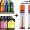Click Lighters - 100 Pièces - Briquet électronique Unilite - Briquet Rechargeable + 2 Bouteilles De Gaz Gratuites