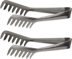 Relaxdays 2x Pinces De Service En Acier Inoxydable - Pinces à Spaghetti - Pinces à Salade - Pinces à Pâtes - Inoxydable