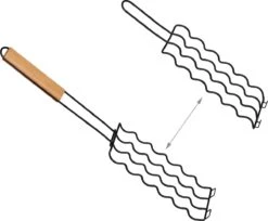 Relaxdays Pince à Saucisses - Support à Saucisses - Pour Barbecue - Grill à Saucisses - Pour 6 Saucisses -Grill Feu Maison 1200x992 1