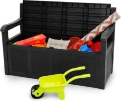 Cadeau FÊTE DES PÈRES - Papa Présente - Banc De Jardin Banc De Jardin Avec Coffre De Rangement - Panier De Rangement Et Résistant Aux Intempéries