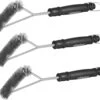 Relaxdays 3x Bbq Brush Triangle - Brosse Métallique - Brosse Métallique Brosse De Nettoyage Barbecue
