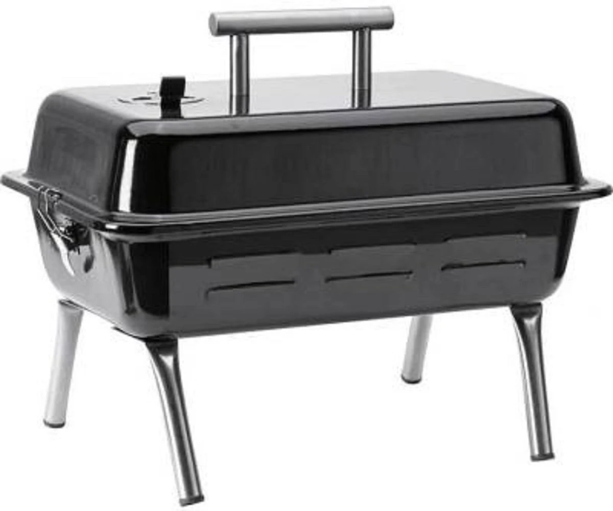BBQ De Table Portable Lokkii - Zwart - Acier émaillé - Convient Au Charbon De Bois De Bois Et Aux Briquettes - Format Pratique à Emporter - Barbecue