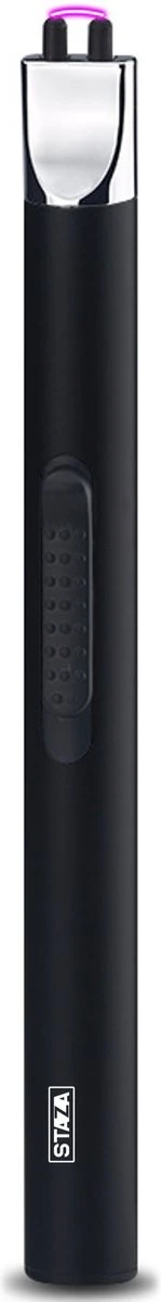Staza - Briquet électrique Long Rechargeable - Briquet Plasma Durable - Emballage Cadeau Inclus - BBQ - Bougies - Zwart