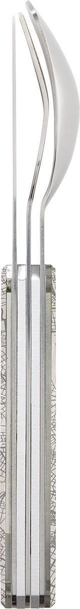Couverts De Couverts De Camping Akinod 18 X 3,3 Cm Inox Argent/ Blanc 3 Pièces 4 Couverts De Couverts De Camping Akinod 18 X 3,3 Cm Inox Argent/ Blanc 3 Pièces – Image 4
