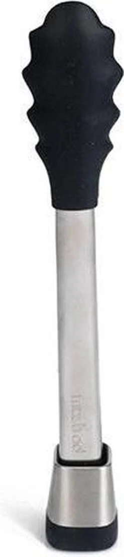 Pince De Cuisine Mastrad - Acier Inoxydable - Mâchoire En Silicone - Dans Le Support - 28 Cm - Noir