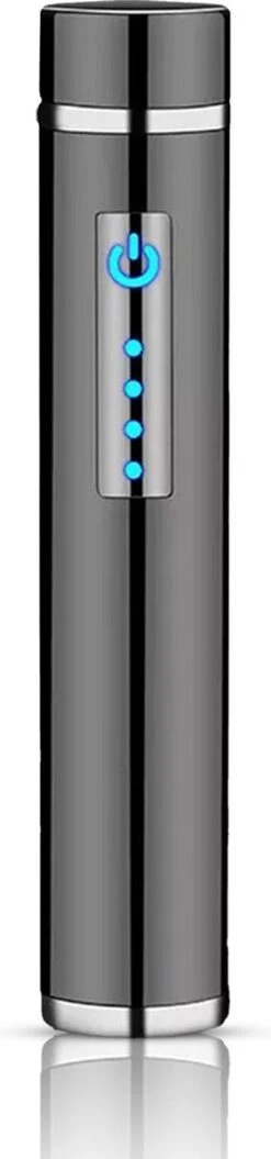 Briquet électronique - Plasma USB - Briquet Storm - Taille Compacte - Rechargeable - Couleur Chrome Noir