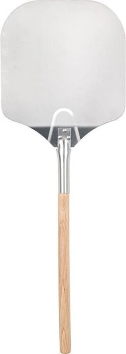 Pelle à Pizza Decopatent® - Pelle à Pizza Carrée Avec Long Manche En Bois (80cm) - Spatule à Pizza Bois / Acier Inoxydable Métal - CARRÉ -Grill Feu Maison 427x1200