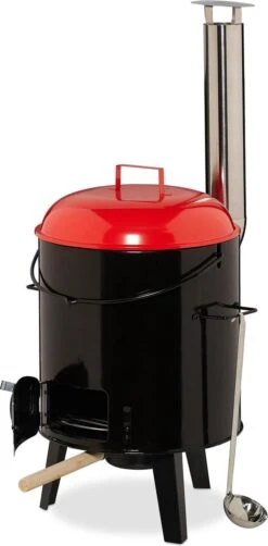 Relaxdays à Goulasch - Cuisine De Campagne - Bouilloire à Goulasch - Barbecue Au Charbon De Bois Avec Grille -Grill Feu Maison 591x1200 1