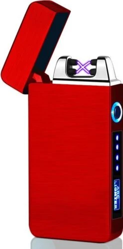 Briquet électrique K&L | Briquet Plasma Rechargeable Par USB | Résistant Au Vent Et Aux Tempêtes | Briquet Plasma | Rouge