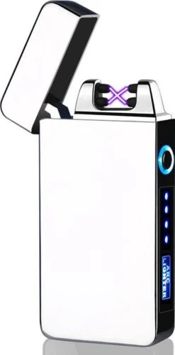 Briquet électrique K&L | Briquet Plasma Rechargeable Par USB | Résistant Au Vent Et Aux Tempêtes | Briquet Plasma | Argent