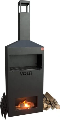 VOLT! Dutch Fire Oven BBQ Grill - Smoker Barbecue - Smoke Box Outdoor Kitchen - Barbecue à Charbon De Bois - Four Extérieur - Grille De BBQ - Zwart -Grill Feu Maison 600x1200