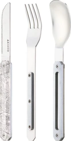 Couverts De Couverts De Camping Akinod 18 X 3,3 Cm Inox Argent/ Blanc 3 Pièces 6 Couverts De Couverts De Camping Akinod 18 X 3,3 Cm Inox Argent/ Blanc 3 Pièces -Grill Feu Maison 607x1200
