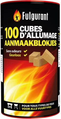 Allume-feux Fulgurant - Idéal Pour Les Barbecues à Bois Et Poêles à Charbon - Prix Par Paquet (100 Pièces)