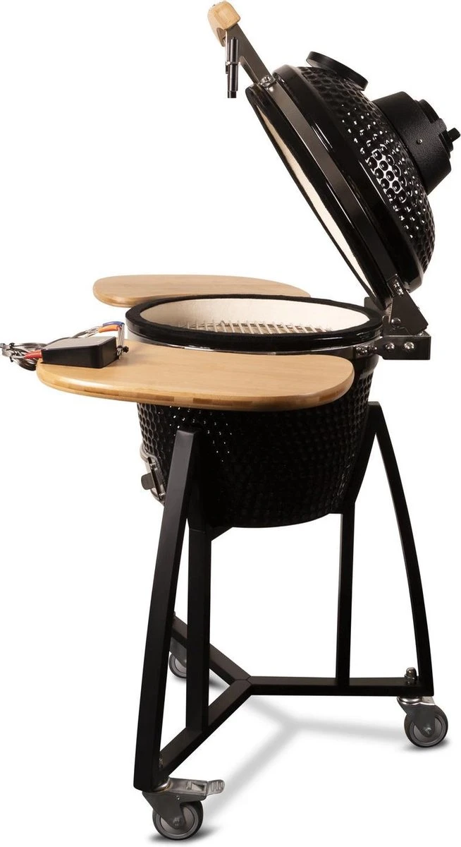 Patton - Kamado 16 - Premium Black - Barbecue En Céramique - Avec Indicateur De Température à Cœur Bluetooth - éclairage LED - Moyen - Complet - Noir 4 Patton - Kamado 16 - Premium Black - Barbecue En Céramique - Avec Indicateur De Température à Cœur Bluetooth - éclairage LED - Moyen - Complet - Noir – Image 4