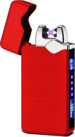 Briquet électrique K&L | Briquet Plasma Rechargeable Par USB | Résistant Au Vent Et Aux Tempêtes | Briquet Plasma | Rouge