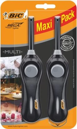 Briquet à Gaz Multifonction BIC U140 Megalighter Pour BBQ Et Bougies - 2 Pièces - Briquet Long