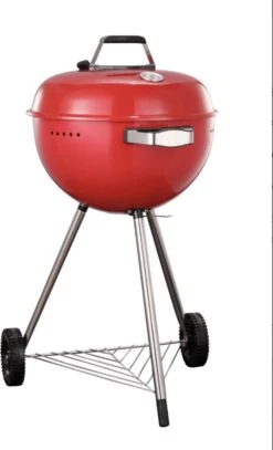 Luxaliving - Barbecue à Charbon - Barbecue Boule Kogelbarbecue X H90 Centimètres - Barbecue Rond - Barbecue Sur Roues - Rouge - Métal -Grill Feu Maison 729x1200