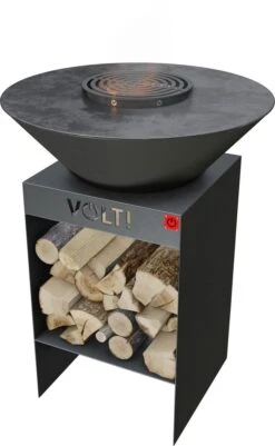 VOLT! Barbecue Dutch Fire Bowl - Brasero Avec Rangement Pour Bois Pour Extérieur - Cuisine D'extérieur - Plaque De Gril - Plancha Barbecue - Grille De Gril - Anneau De Gril -Grill Feu Maison 740x1200