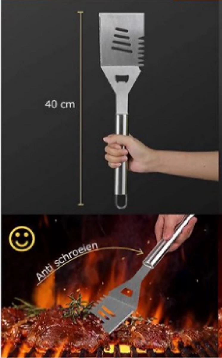 Beautiful BBQ Set Inox Long BBQ Pinces - Fourchette - Pinces à Viande - Top Produit 6 Beautiful BBQ Set Inox Long BBQ Pinces - Fourchette - Pinces à Viande - Top Produit – Image 6