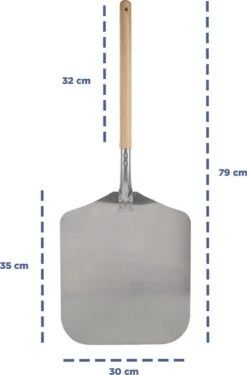 BIKO - Pelle à Pizza De Luxe XL Pour BBQ Ou Four - Spatule à Pizza - Bois - Acier Inoxydable - -Grill Feu Maison 790x1200