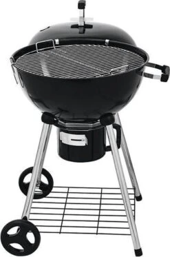 Barbecue à Boules Deluxe 55CM XXL Grille à Boules Barbecue à Charbon De Bois - Aussi Pour Briquettes - Thermomètre Inclus - Noir