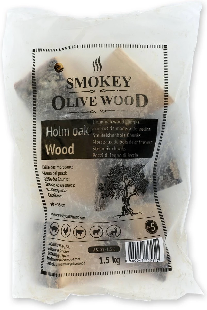 Smokey Olive Wood Fumé I Morceaux Fumés I Chêne Vert I 1,5KG 2 Smokey Olive Wood Fumé I Morceaux Fumés I Chêne Vert I 1,5KG – Image 2