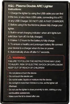 Briquet électrique K&L | Briquet Plasma Rechargeable Par USB | Résistant Au Vent Et Aux Tempêtes | Briquet Plasma | Bleu Mat -Grill Feu Maison 808x1200 1