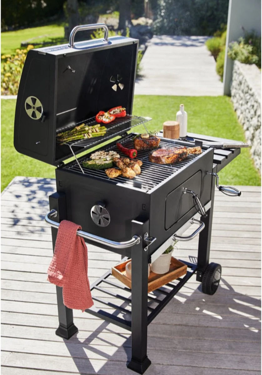 BBQ KING - Barbecue à Charbon De Bois - BBQ - GRILL - Avec Couvercle - Contrôle De La Température Avec 4 Positions De Ventilation - Grillage Indirect 3 BBQ KING - Barbecue à Charbon De Bois - BBQ - GRILL - Avec Couvercle - Contrôle De La Température Avec 4 Positions De Ventilation - Grillage Indirect – Image 3
