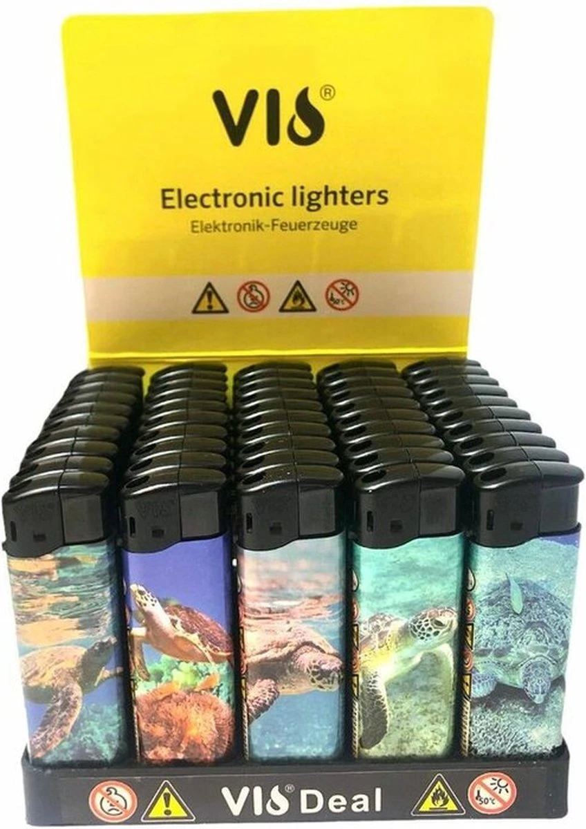 100x Briquets Rechargeables - Unilite - Briquet Clic De Haute Qualité - Avec Tortues Et Imprimé Océan - Avec 2x Bouteilles De Gaz 6 100x Briquets Rechargeables - Unilite - Briquet Clic De Haute Qualité - Avec Tortues Et Imprimé Océan - Avec 2x Bouteilles De Gaz – Image 6