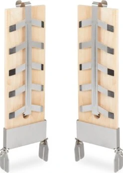 Relaxdays à Fumer Bbq Saumon 2 Pièces - Planche Finlandaise - Avec Support - Planche à Saumon - Réglable