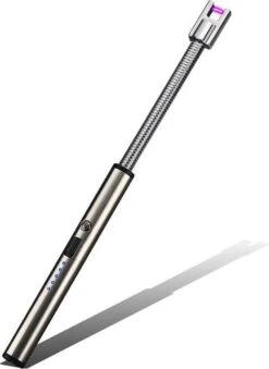 Briquet BBQ Rechargeable Avec Câble Usb - Briquet électrique De Cuisine - Briquet Flexible - Argent