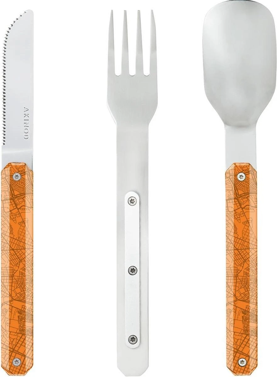 Couverts De Couverts De Camping Akinod 18 X 3,3 Cm Inox Argent/ Orange 3 Pièces 2 Couverts De Couverts De Camping Akinod 18 X 3,3 Cm Inox Argent/ Orange 3 Pièces – Image 2