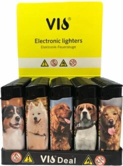 100x Briquets Rechargeables - Unilite - Briquet Clic De Haute Qualité - Imprimé Chien/chiot - Avec 2x Bouteilles De Gaz -Grill Feu Maison 891x1200 2