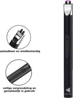 Briquet électrique Long Rechargeable - Briquet à Plasma Durable - Coffret Cadeau Inclus - BBQ - Bougies - Zwart -Grill Feu Maison 894x1200 3