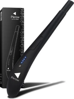 Briquet électrique Long Rechargeable - Noir - Allume-plasma Durable - Boîte Cadeau Incluse - BBQ - Bougies