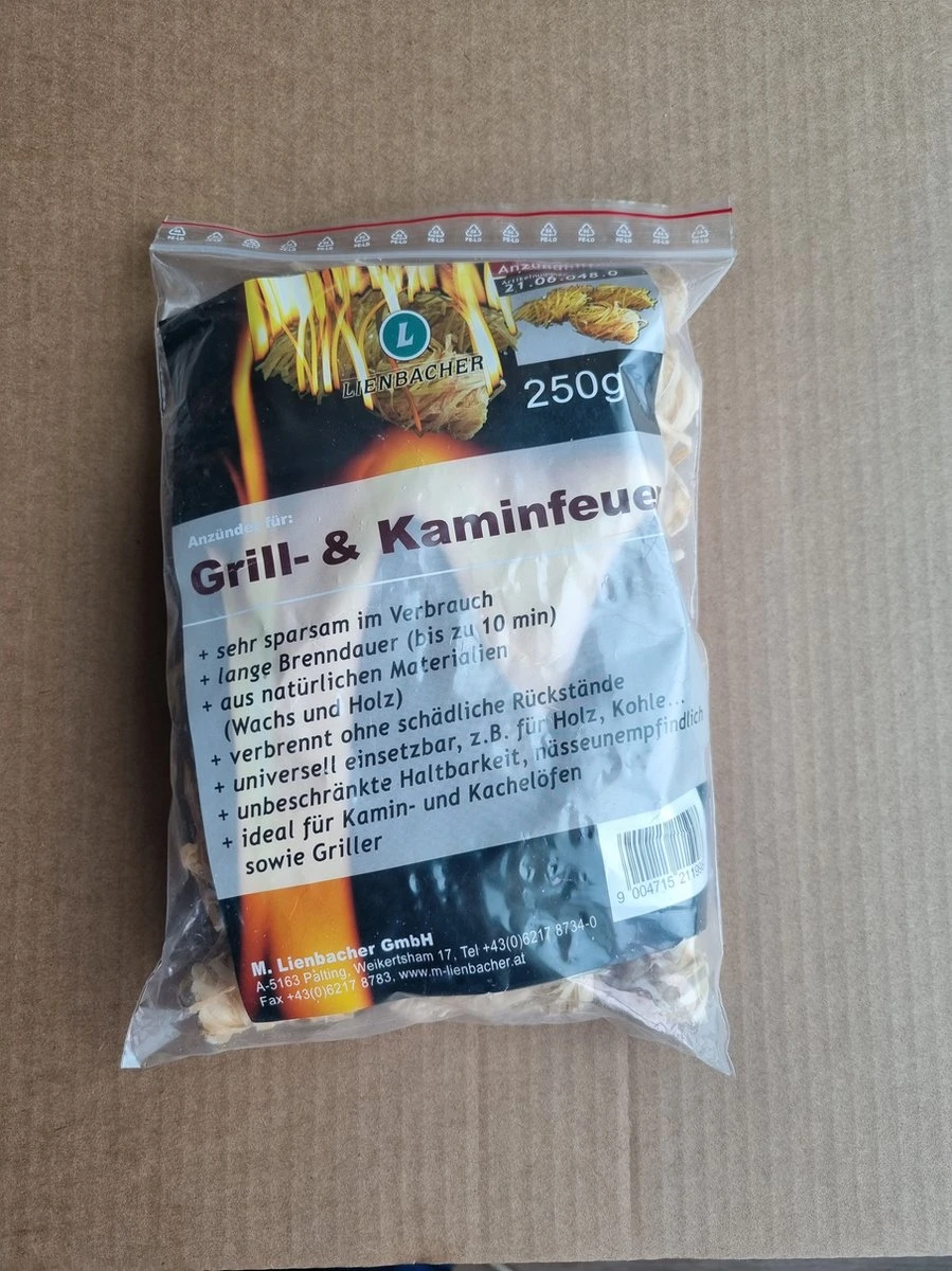 Lienbacher Laine De Bois Copeaux D'allumage 250gr - Woks D'allumage - Longue Durée De Combustion - BBQ & Cheminée - Bâtard - Oeuf Vert - Kamado 2 Lienbacher Laine De Bois Copeaux D'allumage 250gr - Woks D'allumage - Longue Durée De Combustion - BBQ & Cheminée - Bâtard - Oeuf Vert - Kamado – Image 2