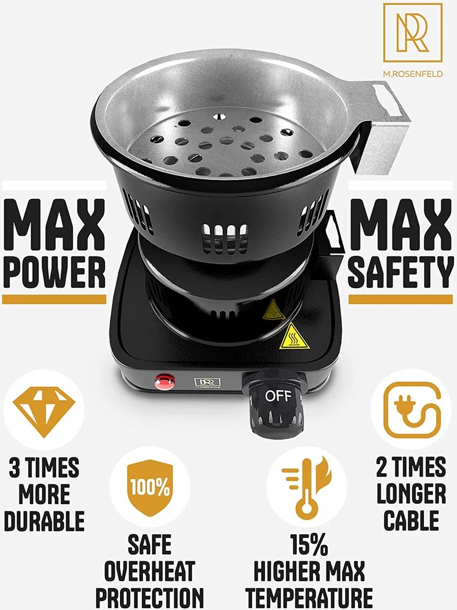 M. Rosenfeld Allume-charbon électrique - Fire Tower 3.0 Allume-charbon Avec Câble Extra Long De 150 Cm, Panier à Charbon Amovible Et 2 Pinces. 2 M. Rosenfeld Allume-charbon électrique - Fire Tower 3.0 Allume-charbon Avec Câble Extra Long De 150 Cm, Panier à Charbon Amovible Et 2 Pinces. – Image 2