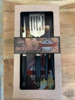 Ensemble De 3 BBQ Oxens - Fourchette, Spatule Et Pince