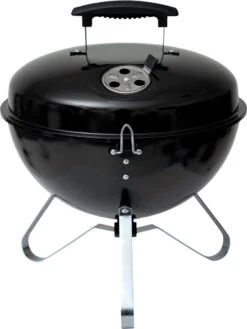 Barbecue De Table Big Jeff - Ø 37 X 40 Cm - Zwart - Couvercle Avec Grille De Ventilation Inclus - Taille Pratique Pour Poser Sur La Table - Délicieux Barbecue Avec Une Grande Facilité - Ce Barbecue A Une Taille Idéale