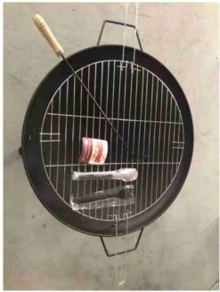 Brasero Pour BBQ - Panier à Feu Extérieur - Cheminée De Patio - Avec Poignées - 60 X 29 CM - Acier - Zwart - Avec Grilles Pour Le BBQ - Barbecue -Grill Feu Maison 904x1200