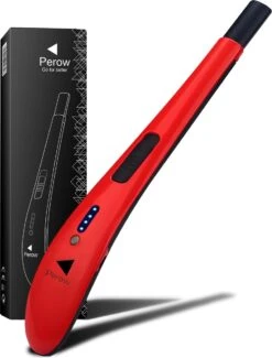 Briquet électrique Long Rechargeable - Rouge - Briquet Plasma Durable - Comprend Une Boîte-cadeau - Barbecue - Bougies