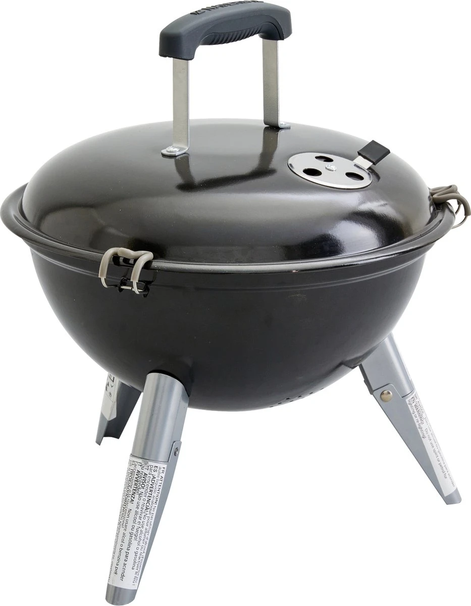 NATERIAL - Barbecue à Charbon Portable POENIX ALPHA II NOMAD - 4 Personnes - Ø37 Cm - H. 43,5 Cm - Acier émaillé - Zwart - Barbecue Pique-nique - Barbecue De Camping