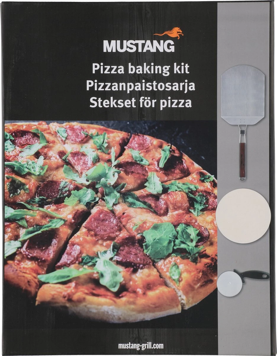 Set à Pizza 3 Pièces Mustang - Pierre à Pizza Diamètre 32 Cm - Coupe-pizza - Pelle à Pizza - Spatule 4 Set à Pizza 3 Pièces Mustang - Pierre à Pizza Diamètre 32 Cm - Coupe-pizza - Pelle à Pizza - Spatule – Image 4