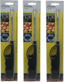 Benson 3x Briquets à Gaz / Barbecue / Cuisine / Bougie De 27 Cm Qualité Robuste - Col Flexible - Sécurité Enfants