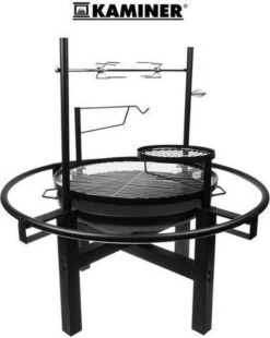 5-in-1 Jardin Grill Avec Rôtissoire - BBQ Rôtisserie - Barbecue Multi Rotisserie - BBQ 5 En 1 - BBQ, Grill, Cheminée, Spit, Pot Grate - Barbecue Rôtisserie - Barbecue Rôtisserie - 120x98