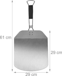 Relaxdays Pelle à Pizza En Acier Inoxydable - Spatule à Pizza Manche En Bois - Cuillère à Pain - Pliable - 29x29 Cm -Grill Feu Maison 977x1200 1